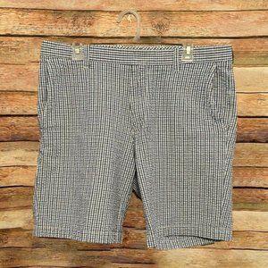 Tide Shorts White Plaid Flat Front